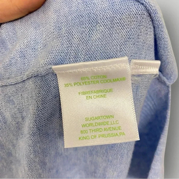 Lilly Pulitzer lightweight Sweater Button Blue Sz L - Picture 8 of 9